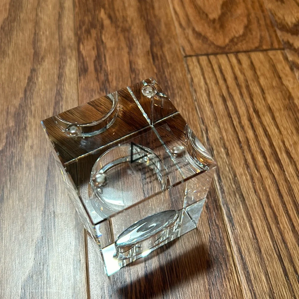 Restoration Hardware Transparent Block Candle Holder